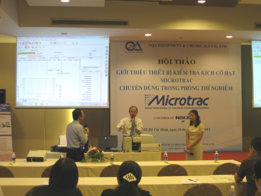Nguyễn Quỳnh Anh tổ chức hội thảo giới thiệu các thiết bị phân tích kích cỡ hạt của hãng của Microtrac tại Thành phố Hồ Chí Minh